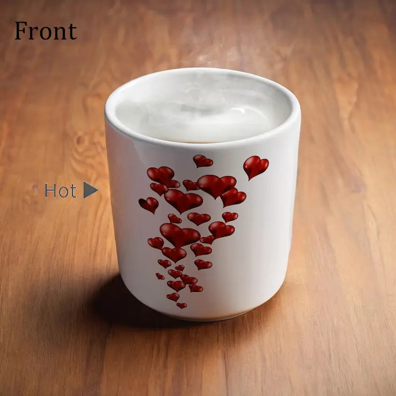 Magic Color Changing Heart Shape Mug, Heat Sensitive Coffee Mug, Perfect Mother’s Day Gift, Valentine’s Day Gift & Birthday Gifts for Her & Him.-KPL