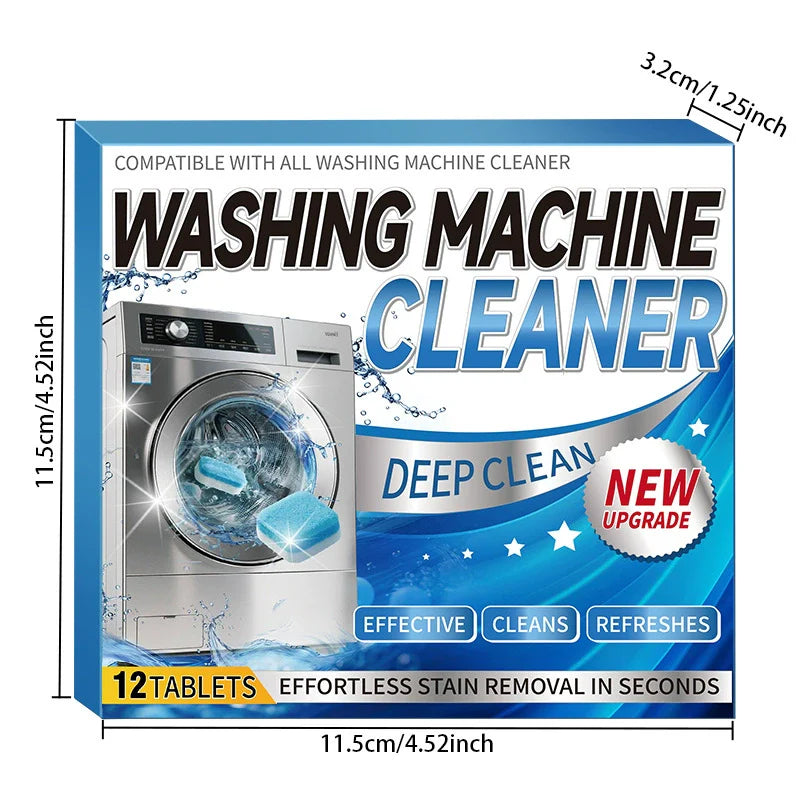 Washing Machine Cleaner & Descaler Tablets, 12 Pack. Suitable for front load and top load washing machines. One purchase provides a 12-month supply.-KPL