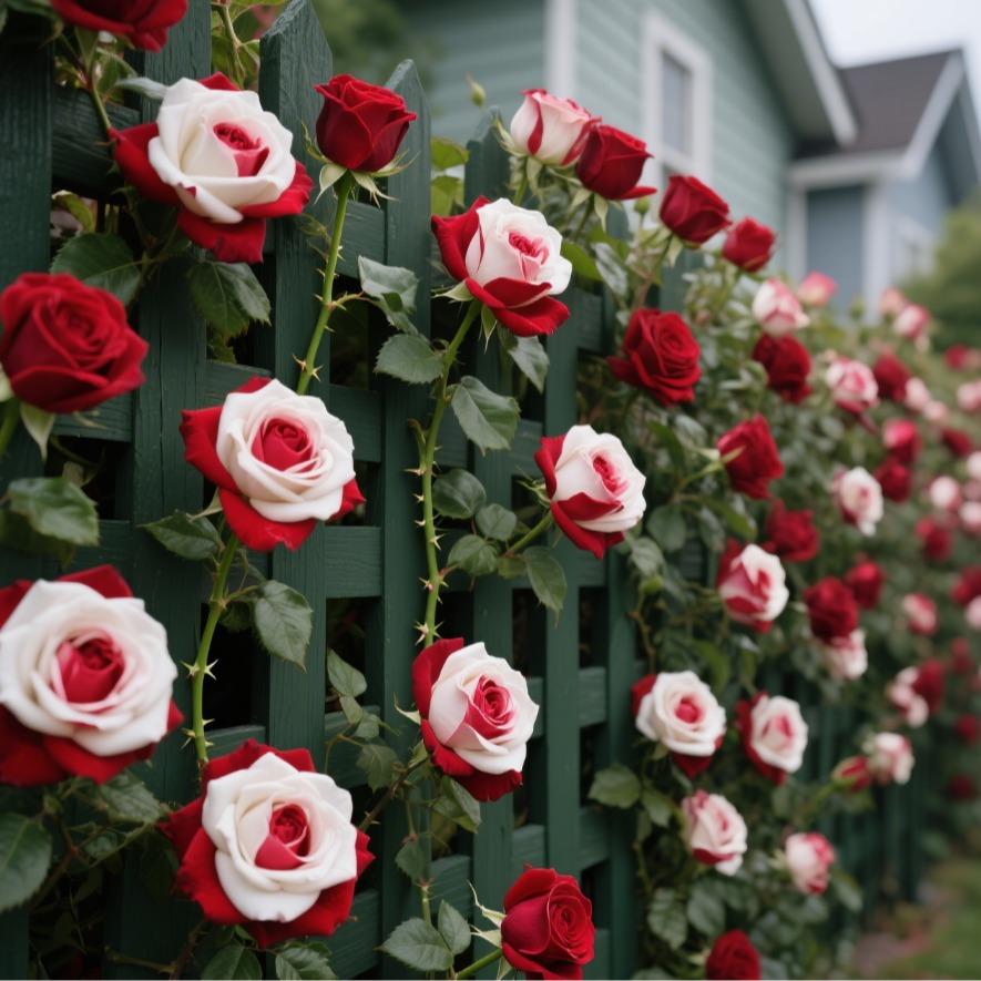 【Buy 1 Get 1 Free】Rare Twin Red White Rose Flower Seeds for Planting - Captivating Garden Blooms Non GMO Heirloom Garden - Planting Instructions for Easy Grow - Great Gardening Gifts-JY