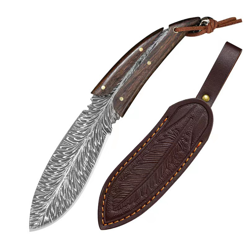 đ„LAST DAY 50% OFFđ„Phoenix Feather Pattern Outdoor Knife
