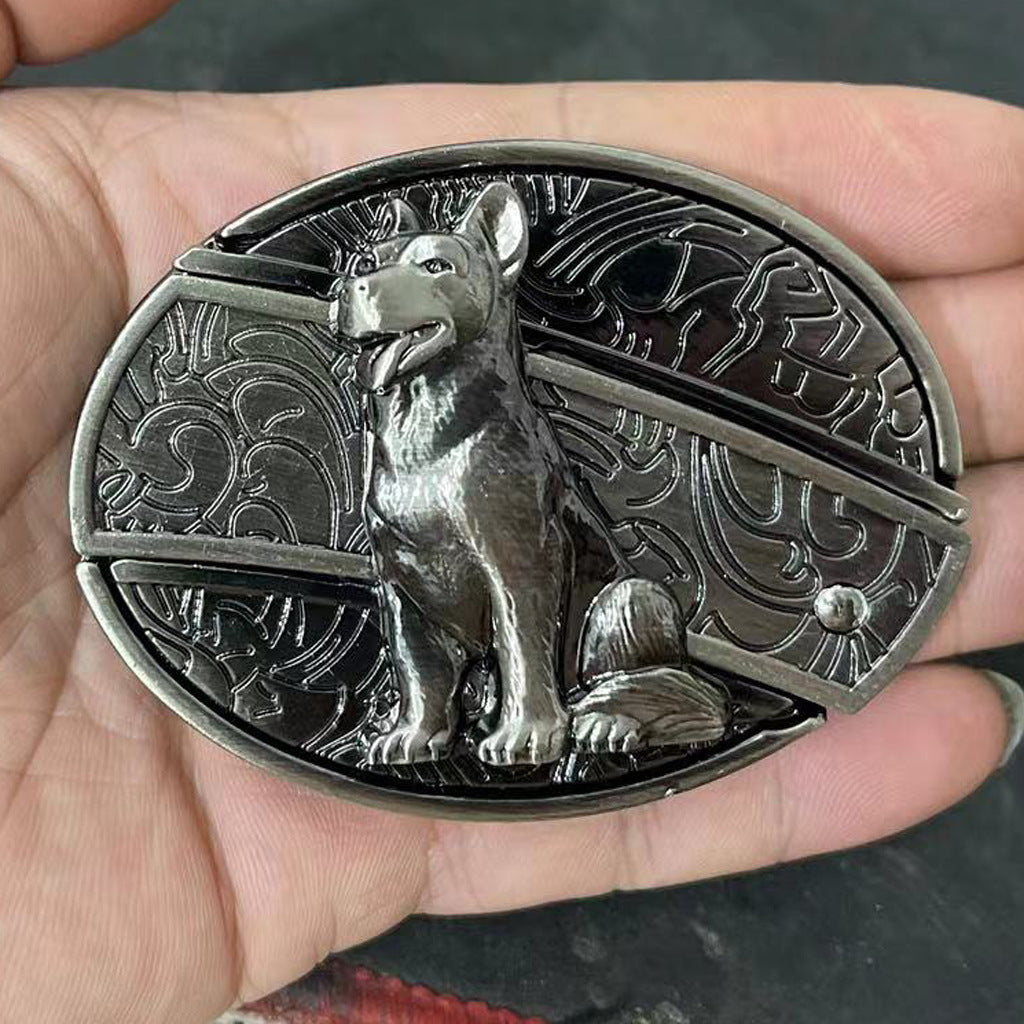 (New Arrival) Fashion Punk Creative Belt Buckle With Knife - Dog