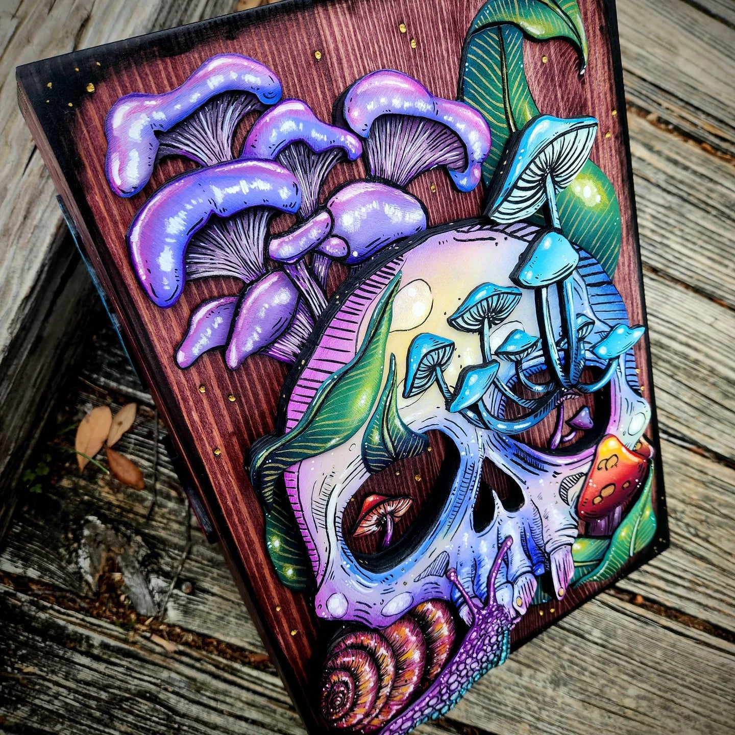 Handmade Original Wooden Painting Hidden Key Box