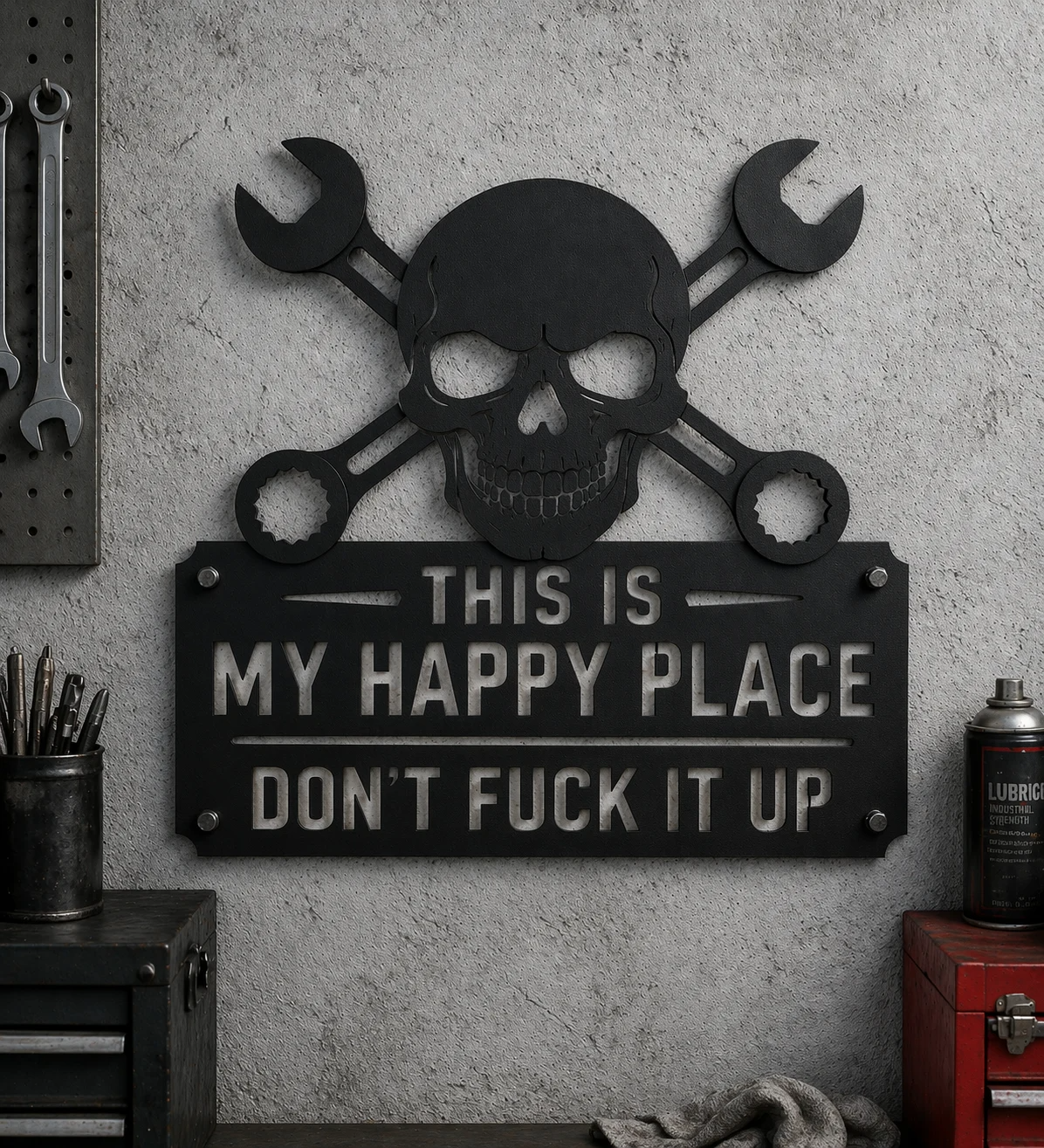 šš§"This Is My Happy Place"Metal Wall Art Sign