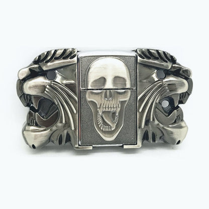 🔥LAST DAY 50% OFF🔥 Fashion Punk Men's Genuine Leather Belt With Lighter