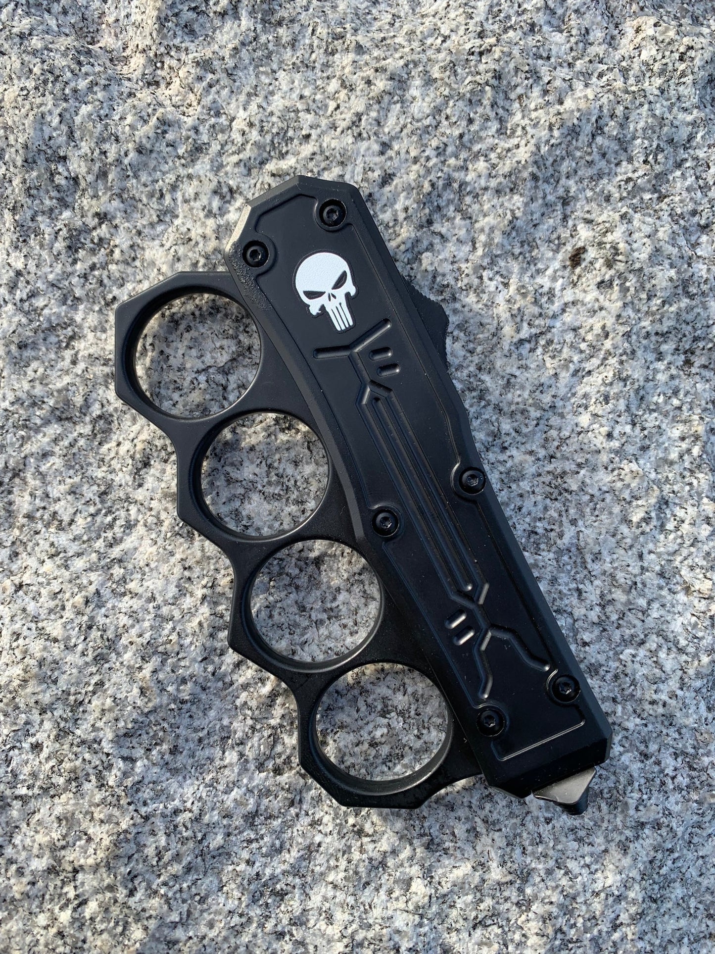 Spartan Punisher Skull Knuckle OTF Knife