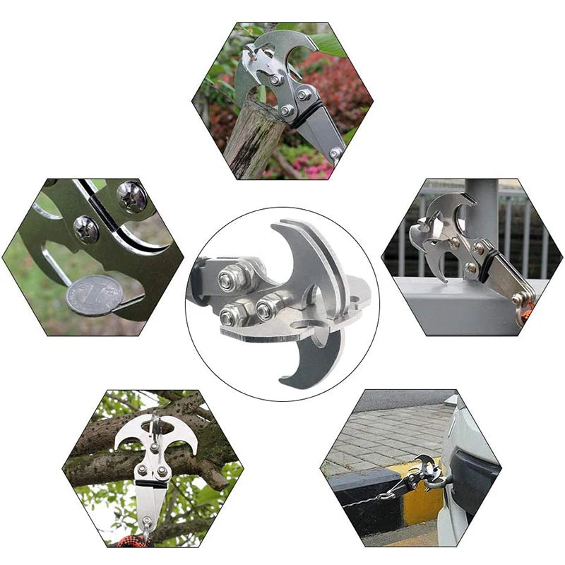 Stainless Steel Outdoor Carabiner Grappling Hook / Gravity Hook