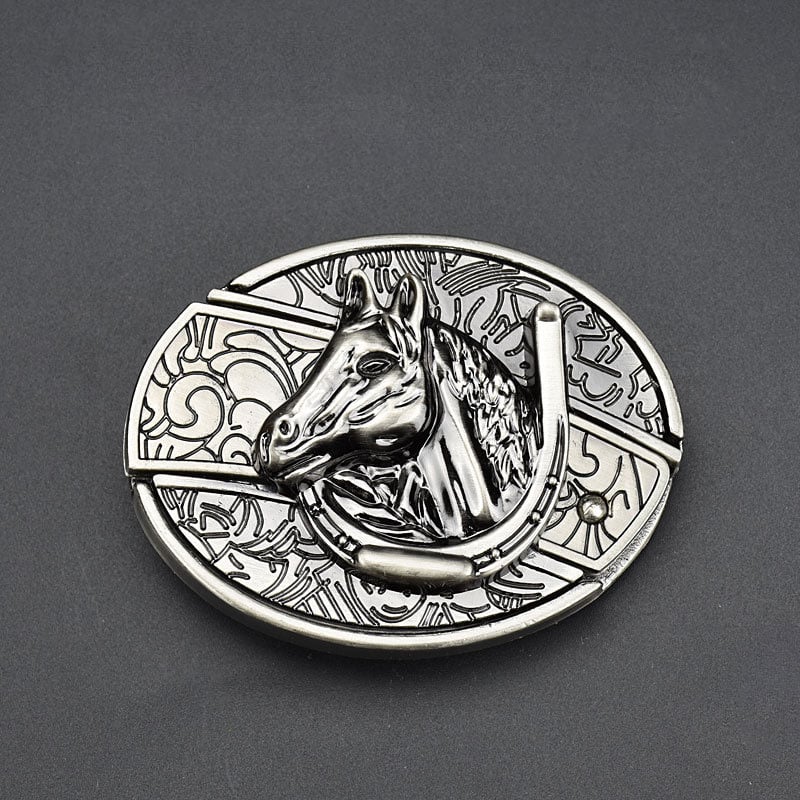 Fashion Punk Men's Creative Belt Buckle With Knife - Horse