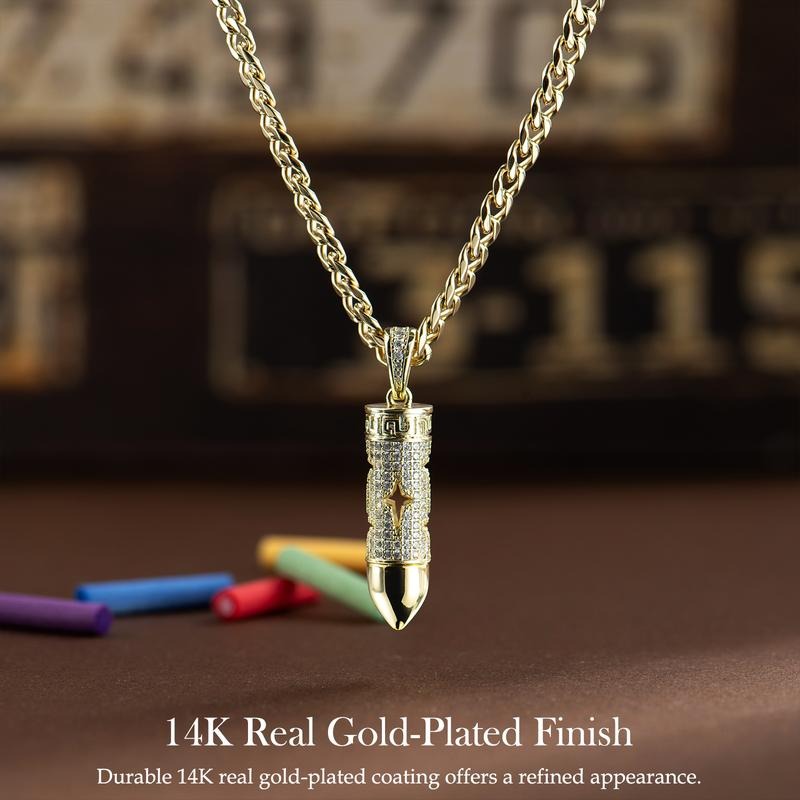 Fashion 14K Real Gold-Plated Bullet Aroma Necklace