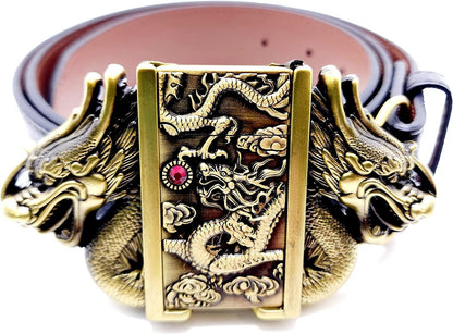 🔥LAST DAY 50% OFF🔥 Fashion Punk Men's Genuine Leather Belt With Lighter