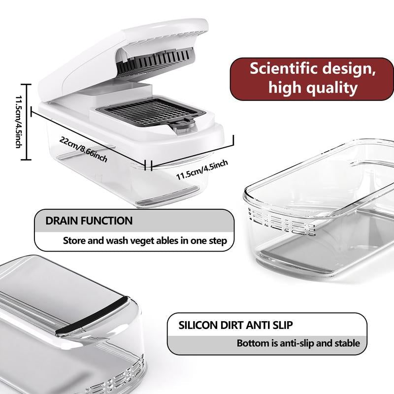 🔥Vegetable Chopper,15-in-1 Multifunctional Food Chopper,Professional Onion Chopper with 8 Blades,Vegetable Cutter with Container for Salad,Potato🥕🥦,Carrot,and Garlic; Essential Kitchen Tool-LGZ