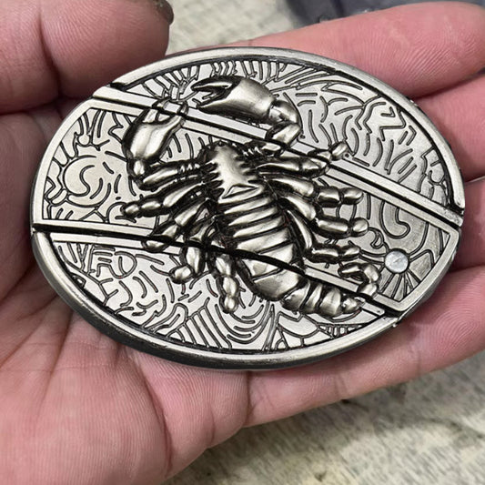 Fashion Punk Genuine Leather Belt With Knife - Scorpion