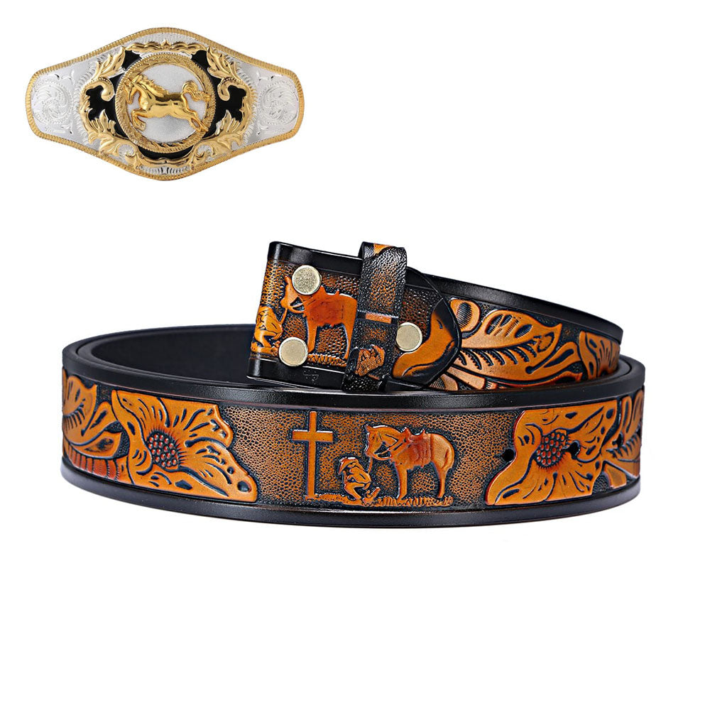Western Style Fashion Creative Belt Buckle - Running Horse