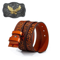 With Brown Cowhide Belt (120 cm/47 inch)