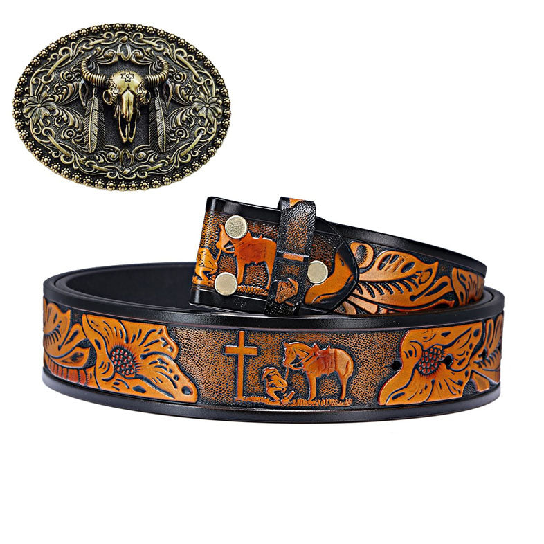 Western Style Fashion Creative Belt Buckle - Cow