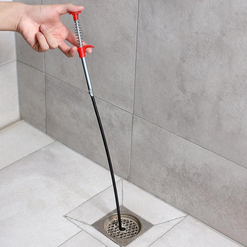 Stainless Steel Sewer Unclogging Tool, 1 Count Portable Reusable Drainage Clogging Remover, Drain Opener, Home Essentials, Cleaning Supplies, Summer Essentials Bathroom Supplies.-KPL