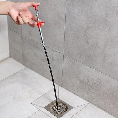 Stainless Steel Sewer Unclogging Tool, 1 Count Portable Reusable Drainage Clogging Remover, Drain Opener, Home Essentials, Cleaning Supplies, Summer Essentials Bathroom Supplies.-KPL