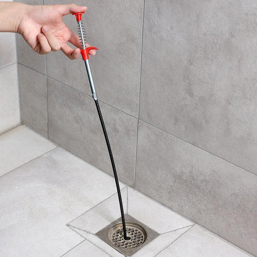 Stainless Steel Sewer Unclogging Tool, 1 Count Portable Reusable Drainage Clogging Remover, Drain Opener, Home Essentials, Cleaning Supplies, Summer Essentials Bathroom Supplies.-KPL
