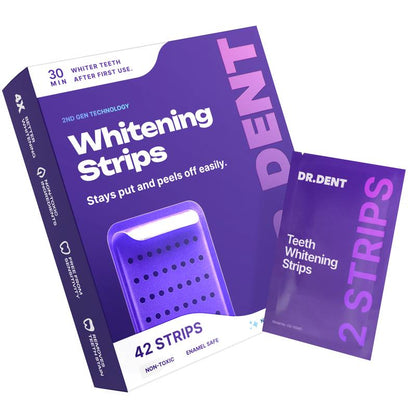 🔥DRDENT Purple Teeth Whitening Strips - 7/21 Whitening Sessions - Safe for Enamel - Non Sensitive Teeth Whitening - Peroxide-Free🍃-LGZ