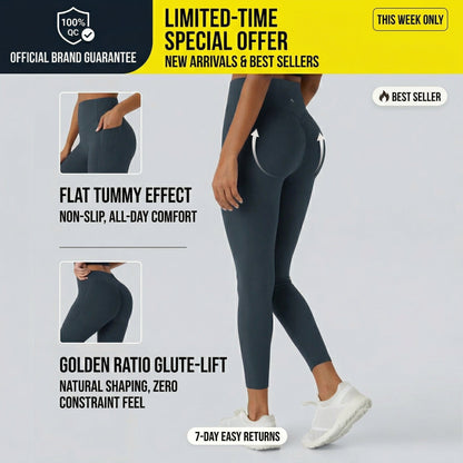 Spring Sale🌼High Waisted Scrunch Butt Lifting Tummy Control Pocket Shaping Training Leggings🍑-LGZ