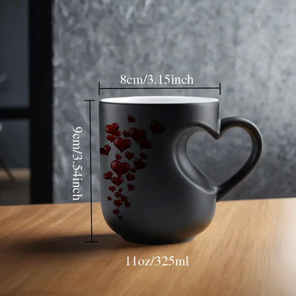 Magic Color Changing Heart Shape Mug, Heat Sensitive Coffee Mug, Perfect Mother’s Day Gift, Valentine’s Day Gift & Birthday Gifts for Her & Him.-KPL