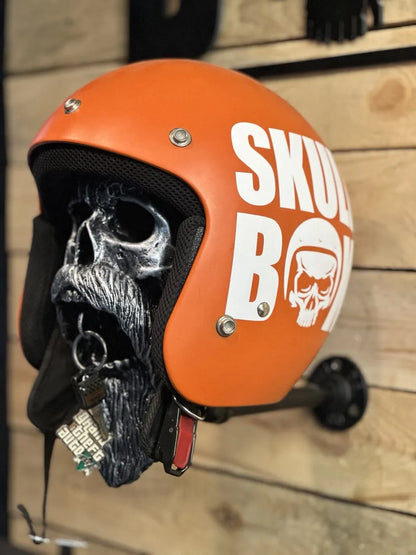 Motorcycle Skull Helmet Holder with Beard
