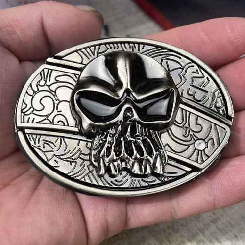 Fashion Punk Genuine Leather Belt With Knife - Skull