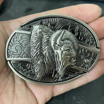 (New Arrival) Fashion Punk Genuine Leather Belt With Knife - Bison