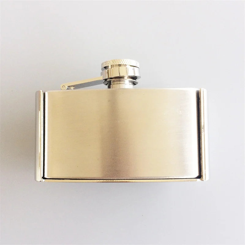 Fashion Punk Creative Belt Buckle With 3oz Flask - Blank
