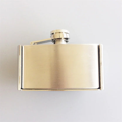 Fashion Punk Creative Belt Buckle With 3oz Flask - Blank