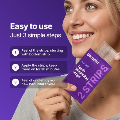 🔥DRDENT Purple Teeth Whitening Strips - 7/21 Whitening Sessions - Safe for Enamel - Non Sensitive Teeth Whitening - Peroxide-Free🍃-LGZ