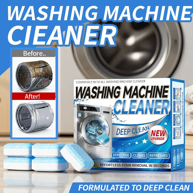 Washing Machine Cleaner & Descaler Tablets, 12 Pack. Suitable for front load and top load washing machines. One purchase provides a 12-month supply.-KPL
