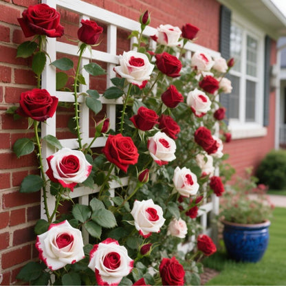 【Buy 1 Get 1 Free】Rare Twin Red White Rose Flower Seeds for Planting - Captivating Garden Blooms Non GMO Heirloom Garden - Planting Instructions for Easy Grow - Great Gardening Gifts-JY