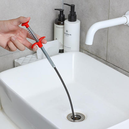 Stainless Steel Sewer Unclogging Tool, 1 Count Portable Reusable Drainage Clogging Remover, Drain Opener, Home Essentials, Cleaning Supplies, Summer Essentials Bathroom Supplies.-KPL