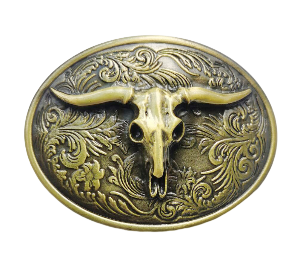 Western Style Fashion Creative Belt Buckle - Longhorn Bronze