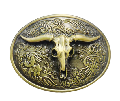 Western Style Fashion Creative Belt Buckle - Longhorn Bronze