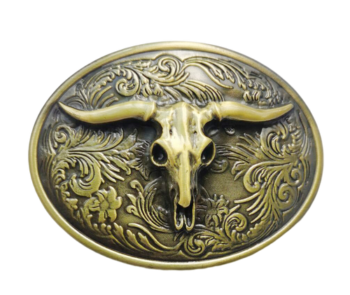 Western Style Fashion Creative Belt Buckle - Longhorn Bronze