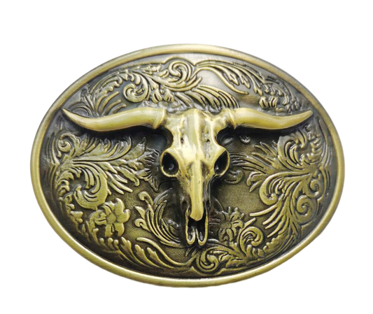 Western Style Fashion Creative Belt Buckle - Longhorn Bronze