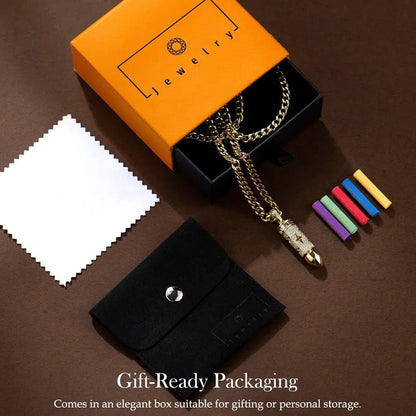 Fashion 14K Real Gold-Plated Bullet Aroma Necklace