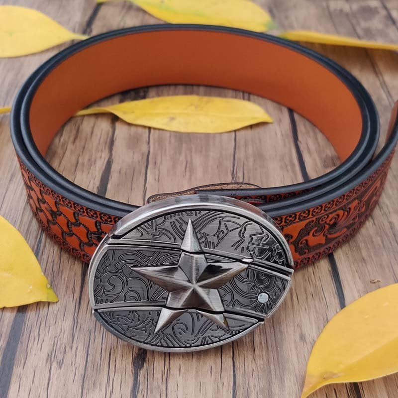 🔥New Arrival 50% OFF🔥Fashion Punk Genuine Leather Belt With Knife