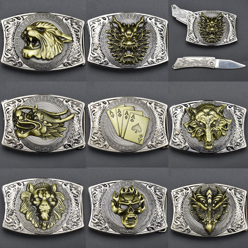 🔥LAST DAY 50% OFF🔥Western Fashion Genuine Leather Belt With Knife