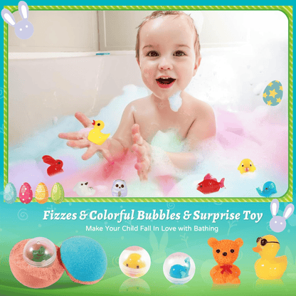 🔥LAST DAY 🛁 Natural Bath Bombs for Kids with Mega Bubbles & Surprise Inside 🥚✨-ZBD