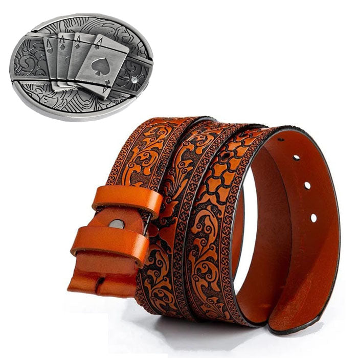 🔥LAST DAY 50% OFF🔥Fashion Punk Men's Genuine Leather Belt With Knife