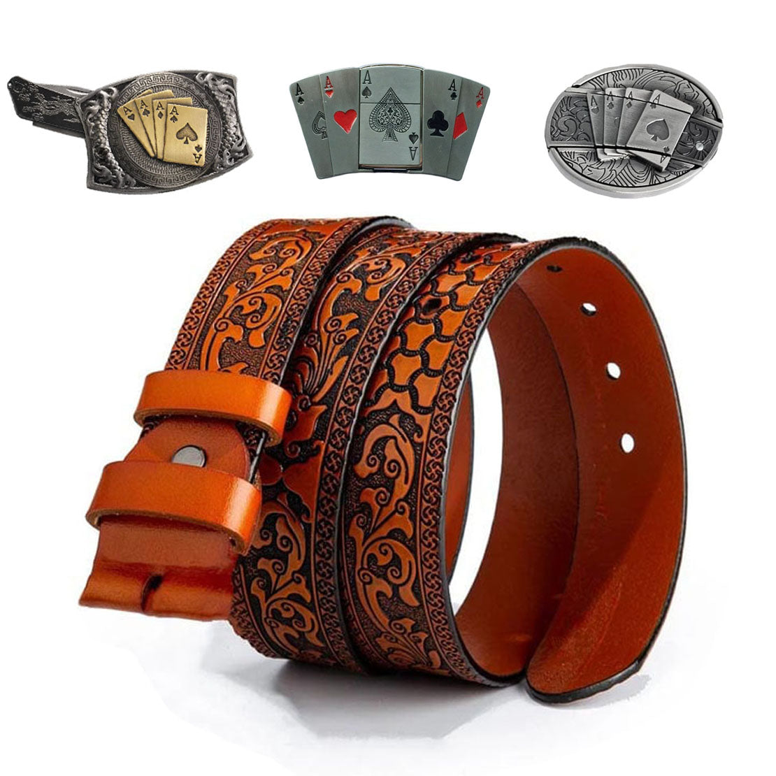 🔥LAST DAY 50% OFF🔥Western Fashion Genuine Leather Belt Poker Utility Belt Set