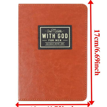One Minute with God for Men, 365 Days Devotional Journal, Portable Daily Reflections Book, Perfect Gift for Holidays Birthdays Christmas New Year, Self Improvement Journal-JY