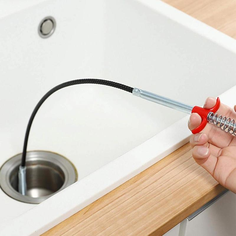 Stainless Steel Sewer Unclogging Tool, 1 Count Portable Reusable Drainage Clogging Remover, Drain Opener, Home Essentials, Cleaning Supplies, Summer Essentials Bathroom Supplies.-KPL