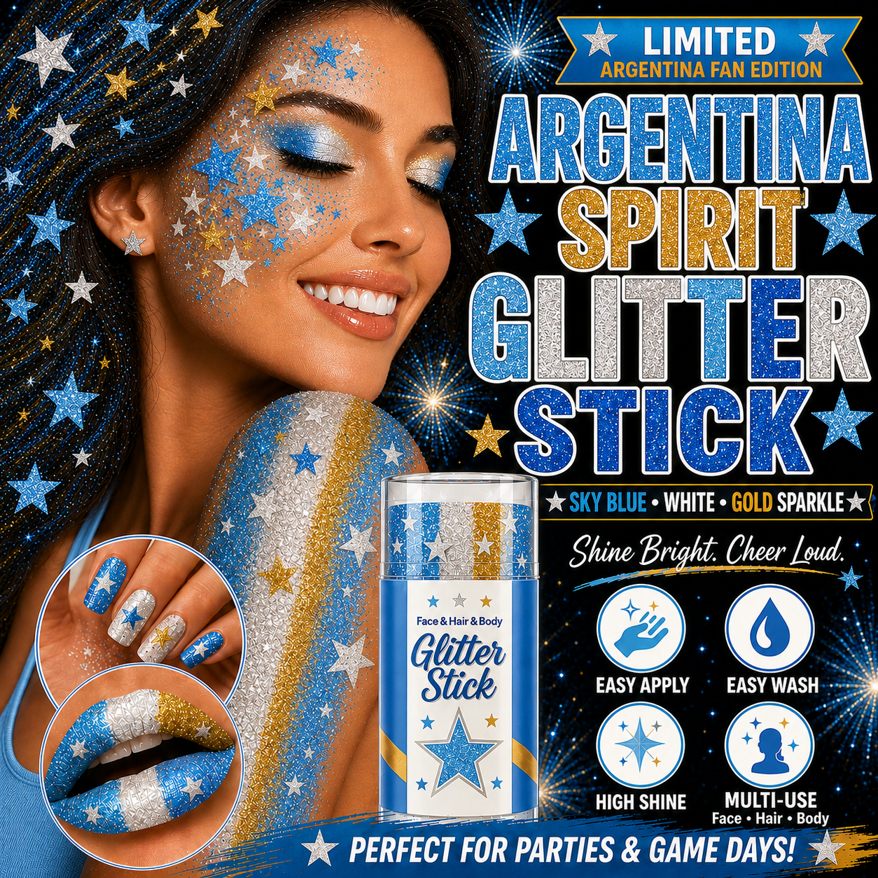 LIMITED!!!✨National Colors Fans Glitter Stick✨