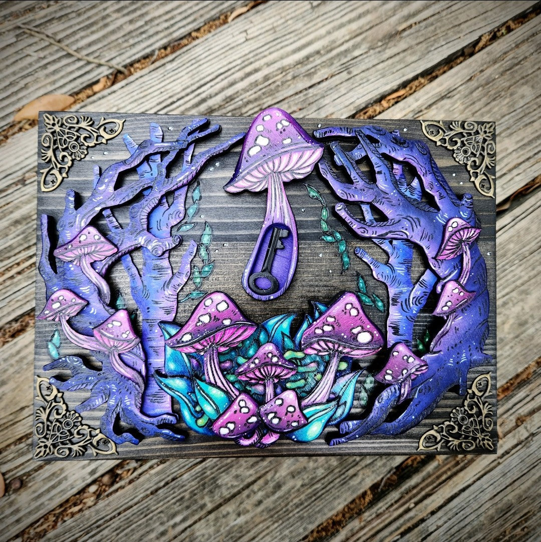 Mushroom & Forest Hidden Key Box