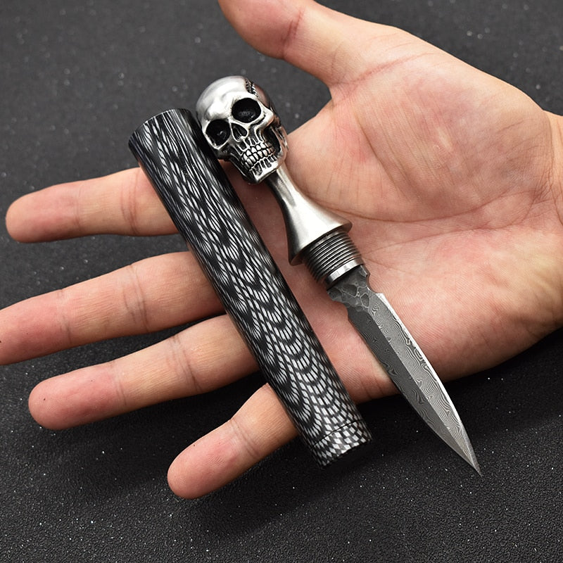 🔥LAST DAY 70% OFF🔥Damascus Steel Ghost Head Knife