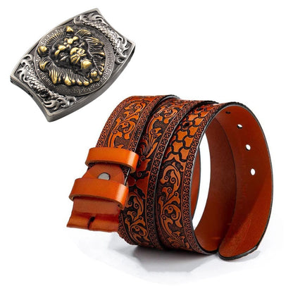🔥LAST DAY 50% OFF🔥Western Fashion Genuine Leather Belt With Knife