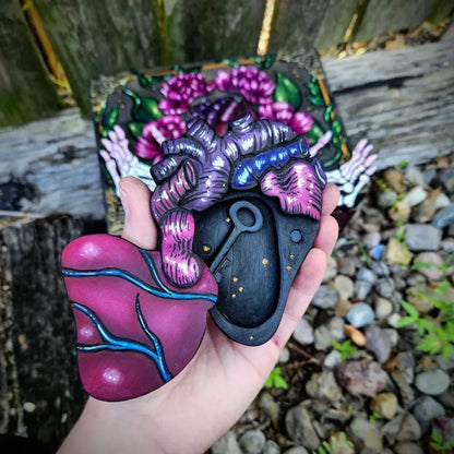 Handmade Original Wooden Painting Hidden Key Box